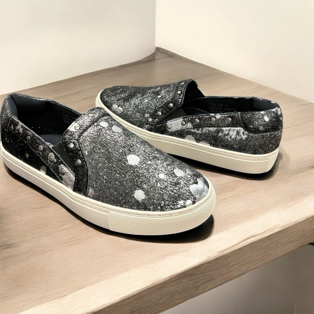 Corky's Pine Top Animal Print Fur Women's Slip On Black / Silver - Pewter Size 9